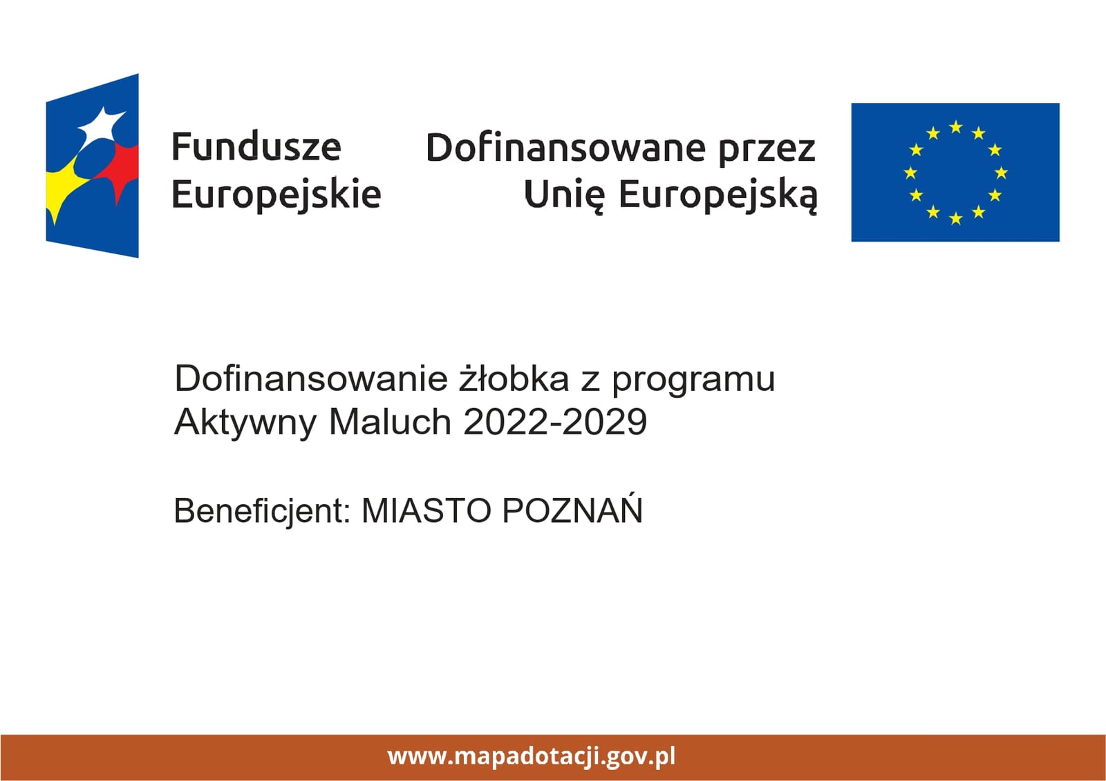 Fundusze Europejskie — dofinansowanie żłobka z programu Aktywny Maluch 2022-2029