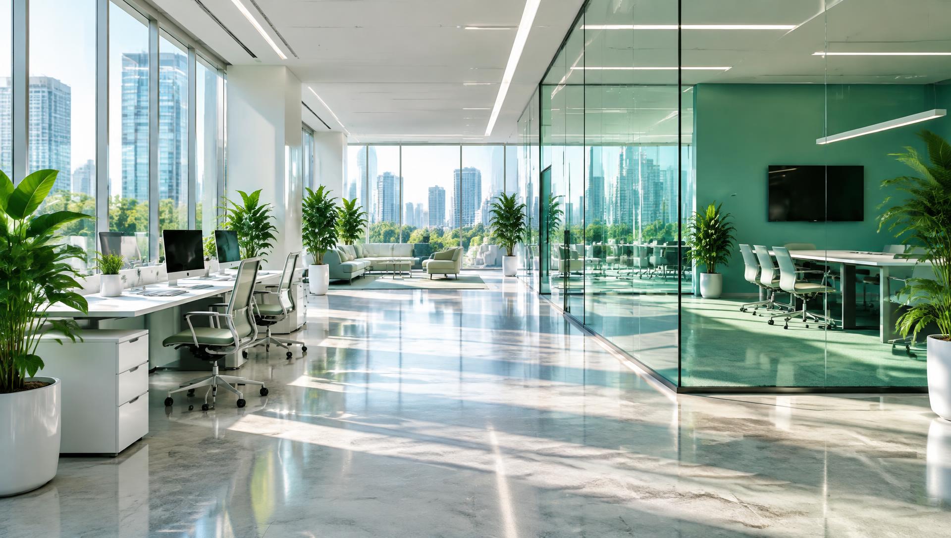 Bureaux lumineux nettoyés par Anylis