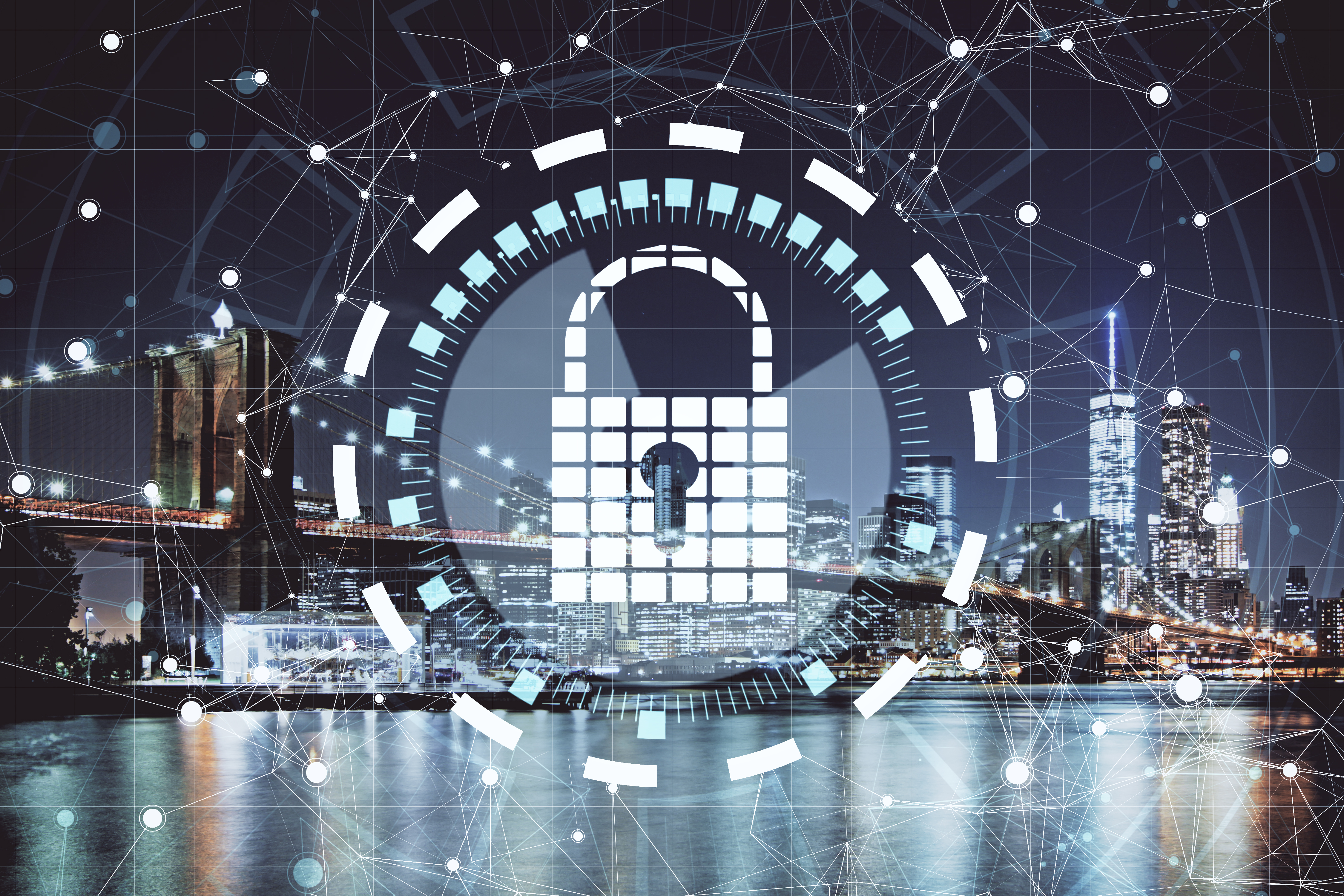 Digital padlock protecting a connected city
