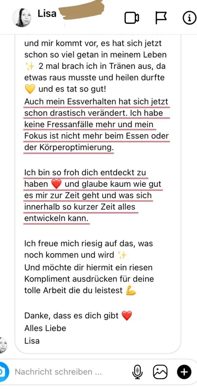 Nachricht einer Soulfood-Teilnehmerin an Jackie Freitag