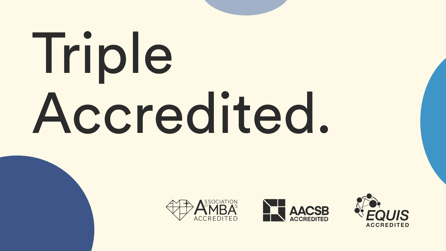 Hult is triple accredited by AMBA, AACSB and EQUIS