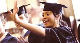 Hult graduate waving