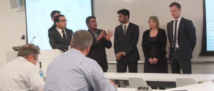 Hult students presenting to judges