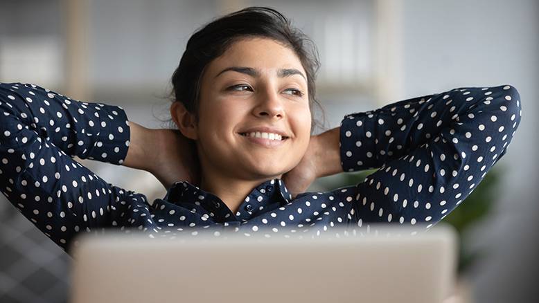 relaxed businesswoman