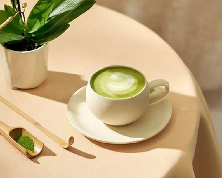 Matcha latte servi au coin coffee du studio Alma