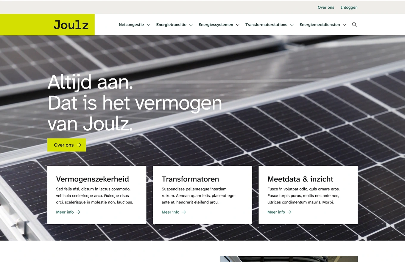 Joulz Website desktop