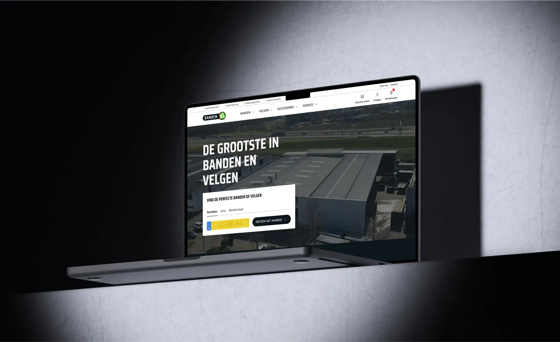 BandenXL Laptop mockup