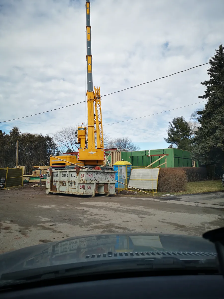 Mobile crane at a construction site