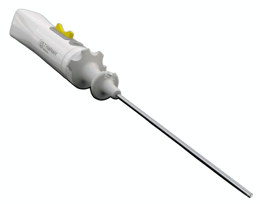 Sterile Tympany endoscope with a reusable handle and a thin shaft