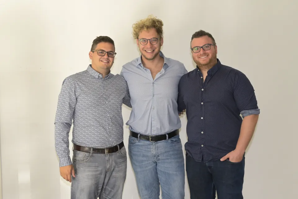 The three blankmile founders at Startrampe.