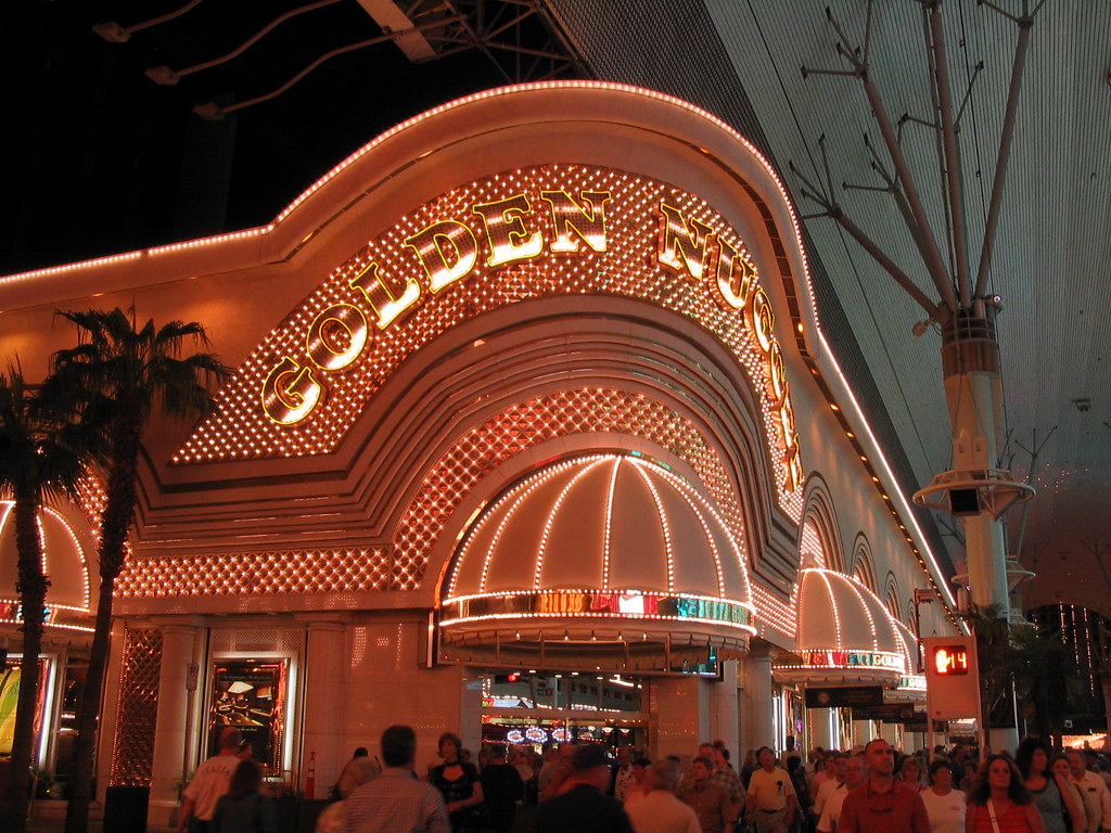 Golden Nugget casino facade on Fremont Street in Downtown Las Vegas