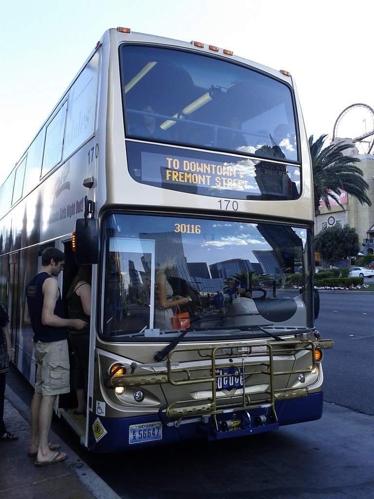 RTC Deuce double-decker bus on the Las Vegas Strip