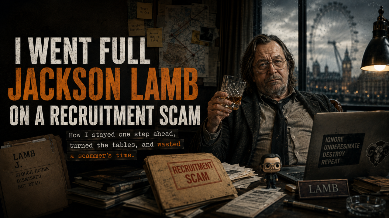 I Went Full Jackson Lamb on a Recruitment Scam