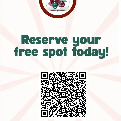 Poster with a QR code to reserve a free spot at the open day