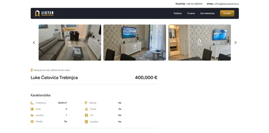 Lister property page