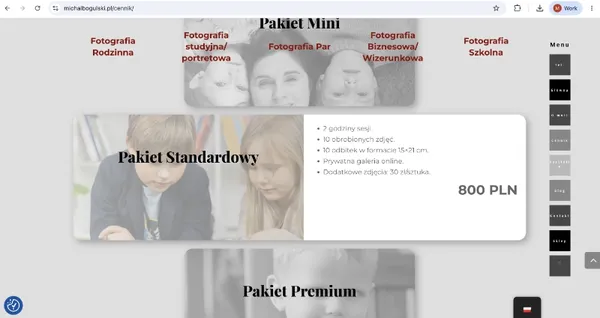 Strona dla fotografa