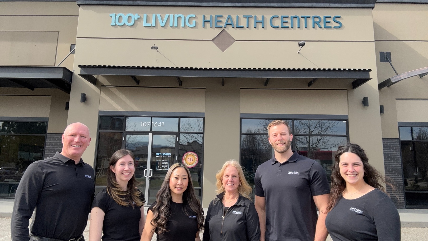 The 100+ Living Health Centres team outside their Kelowna clinic.