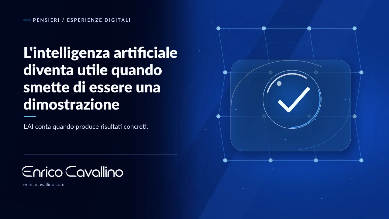Copertina del pensiero: L'intelligenza artificiale diventa utile quando smette di essere una dimostrazione