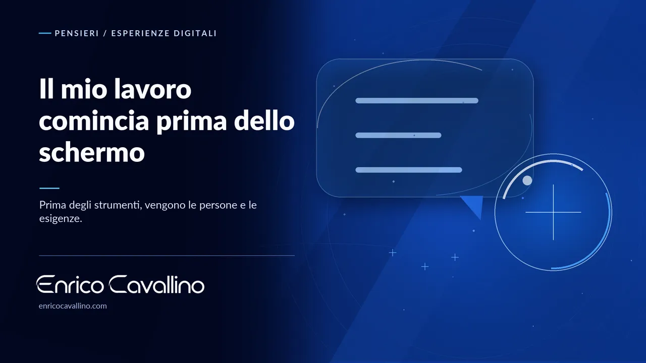 Copertina del pensiero: Il mio lavoro comincia prima dello schermo