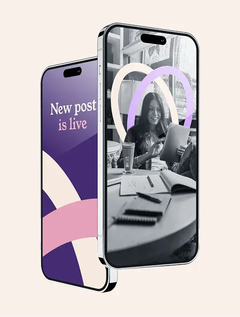 Practically Leading — phones showing mobile app (tall)