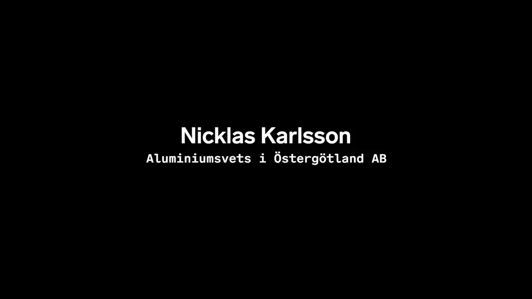 Video: welder Nicklas Karlsson at Aluminiumsvets i Östergötland