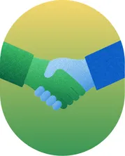 Illustration of two hands shaking