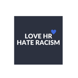 Logo "Love HR, hate racism" - Antidiskriminierung in HR