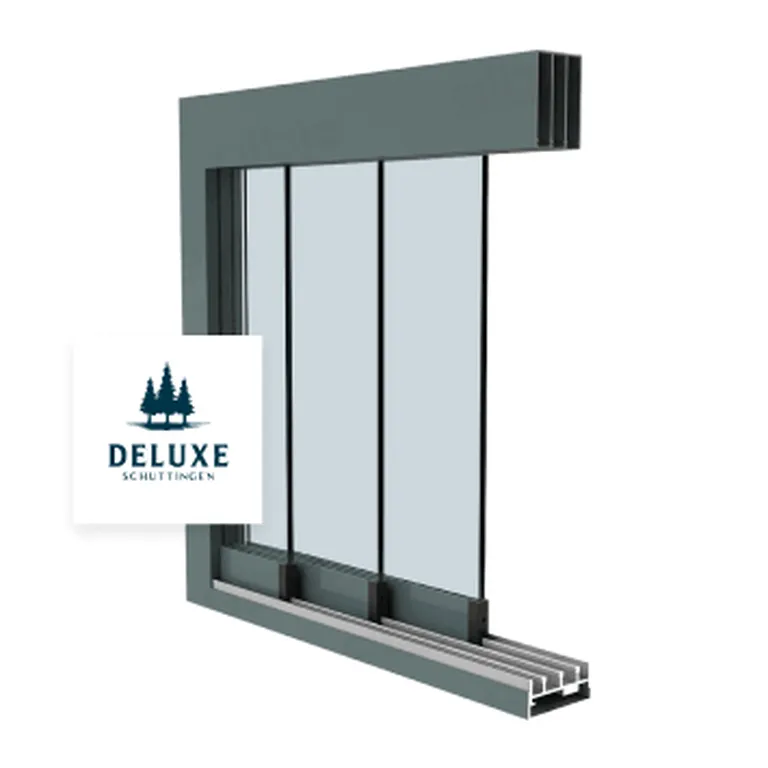 Glazen schuifwand antraciet - Deluxe Schuttingen