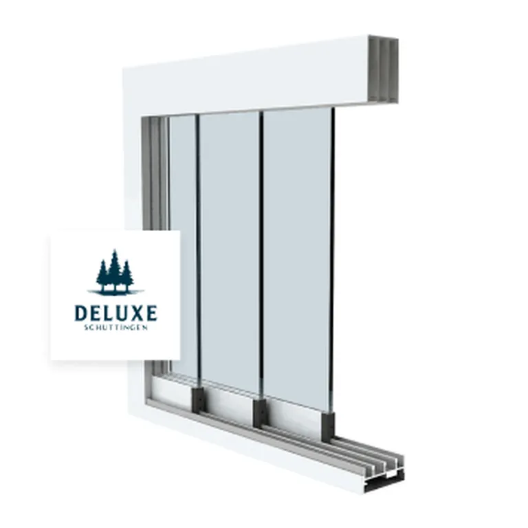 Glazen schuifwand wit - Deluxe Schuttingen
