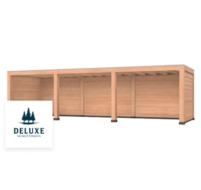 Douglas overkapping 900x300 met achter- en zijwand