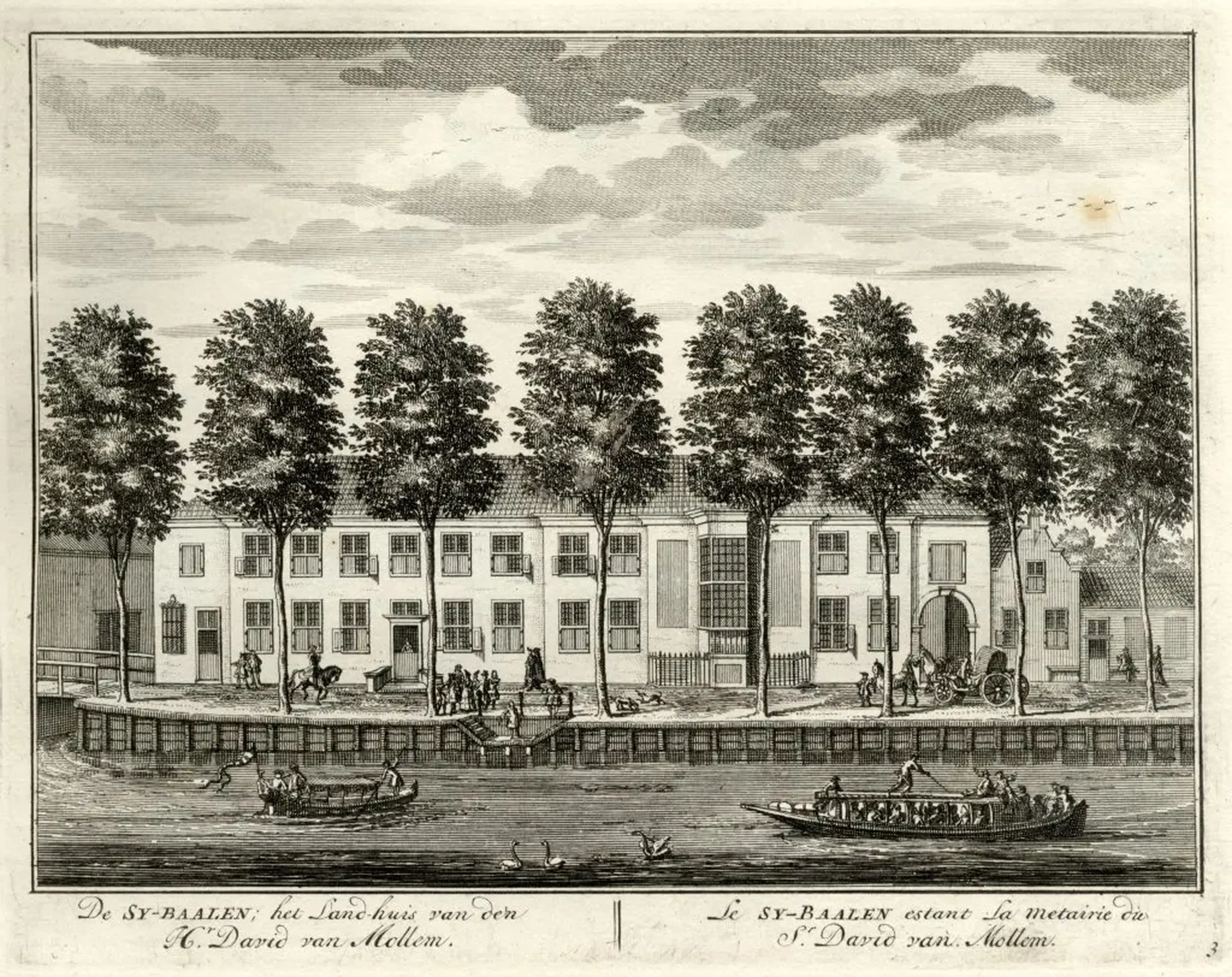 Gezicht over de Vecht te Utrecht op het huis Zijdebalen