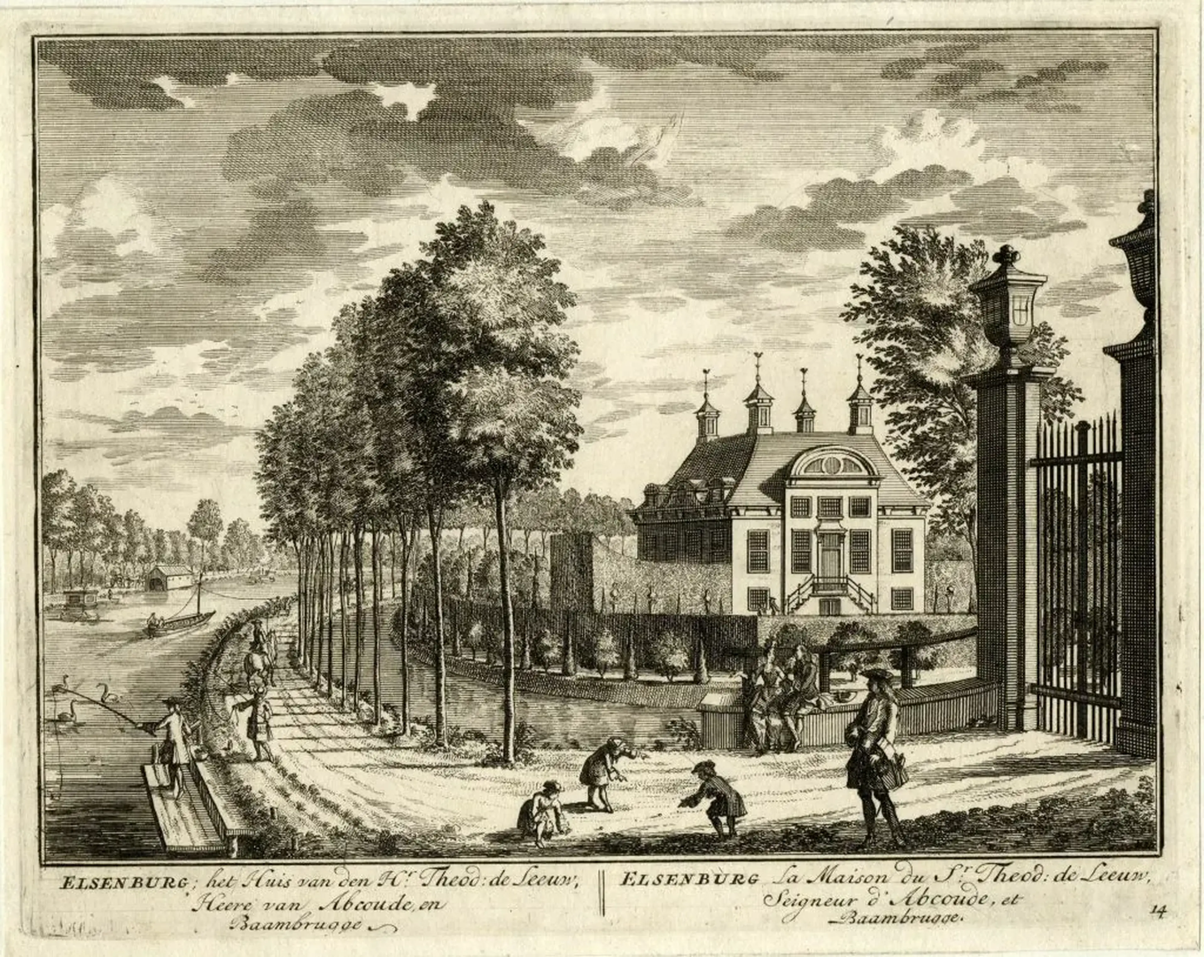 Gezicht over de Vecht op de buitenplaats Elsenburg bij Maarssen
