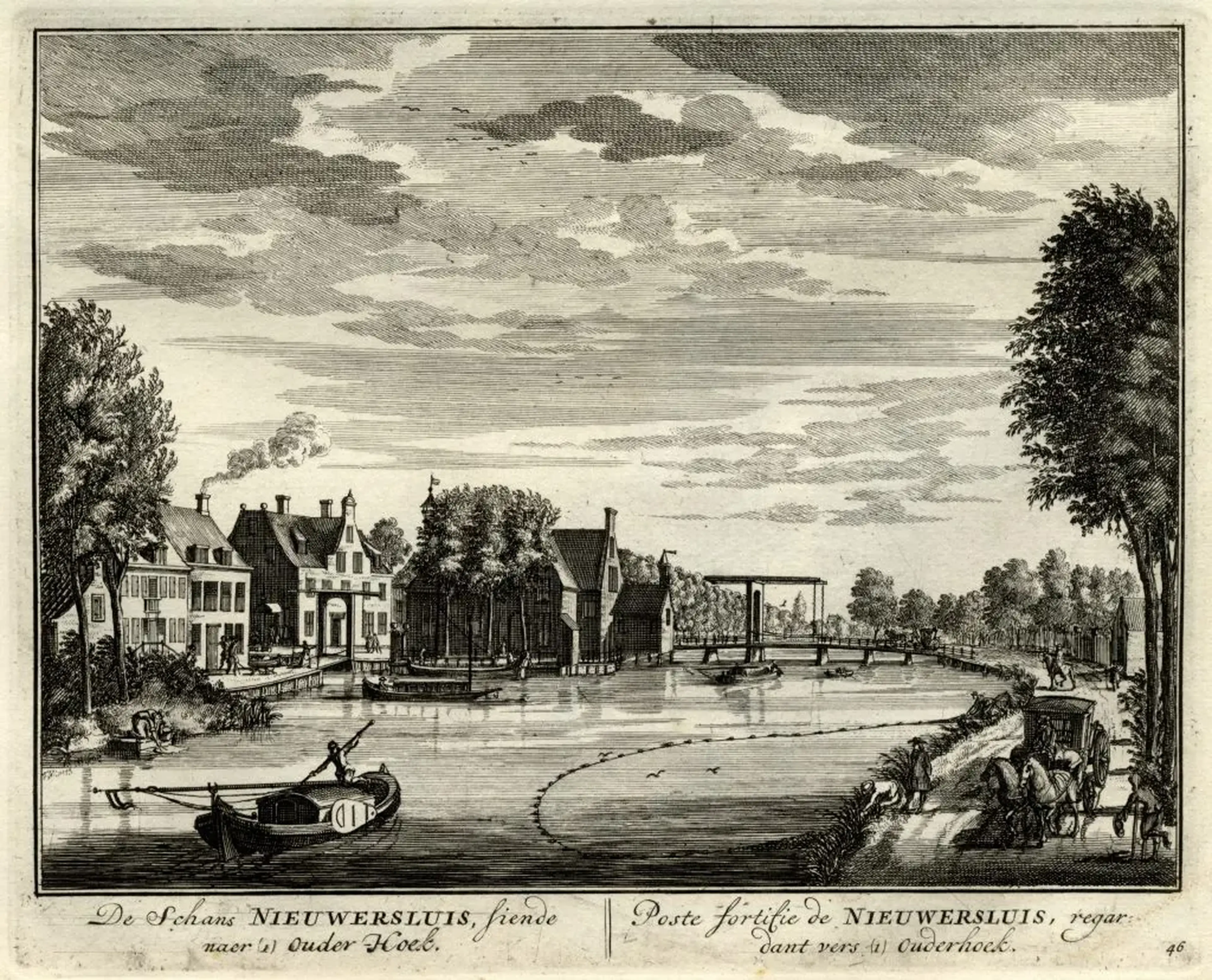 Gezicht op de Vecht te Nieuwersluis uit het zuidwesten