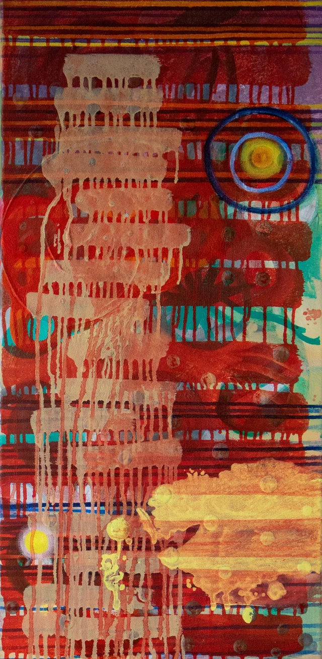 Schilderij van Günther Borst: “Druppelsporen” (xii) (stapeling)