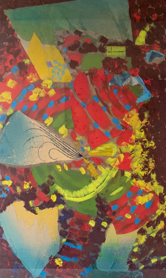 Schilderij van Günther Borst: “Serie acryl op papier” (iii)