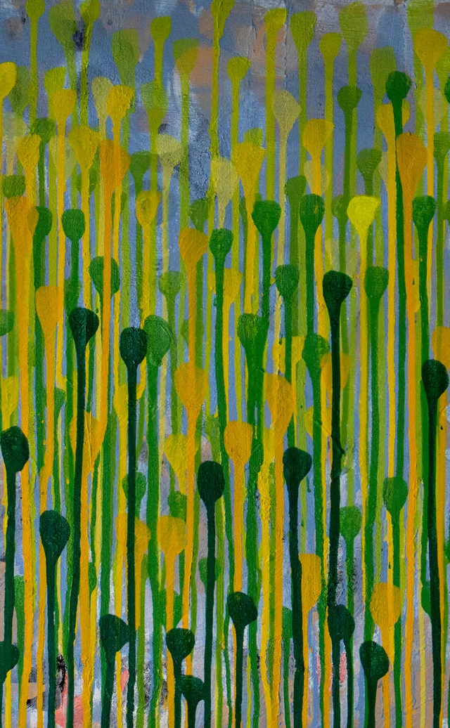 Schilderij van Günther Borst: “Druppelsporen” (v)
