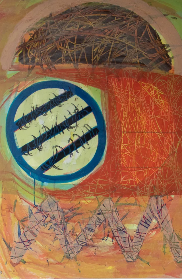 Schilderij van Günther Borst: “Hiëroglyphen” (ii)