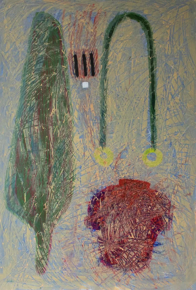 Schilderij van Günther Borst: “Hiëroglyphen” (iii)