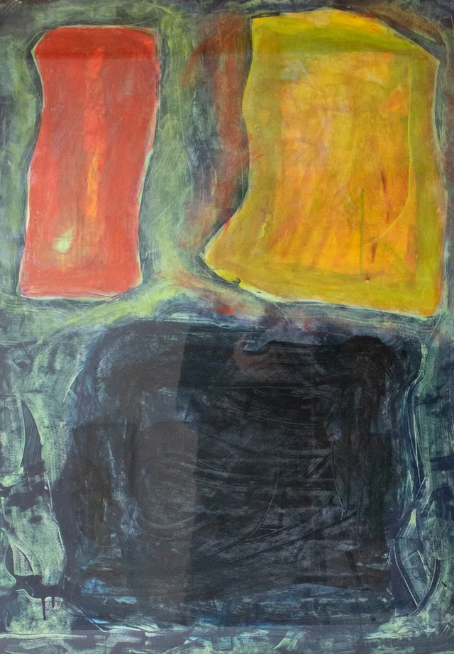 Schilderij van Günther Borst: “Serie acryl op papier” (ii)