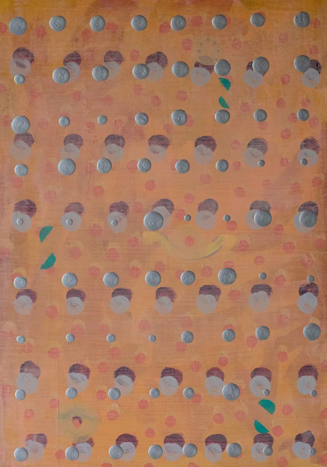 Schilderij van Günther Borst: “Ad infinitum” (iii) (stippen)