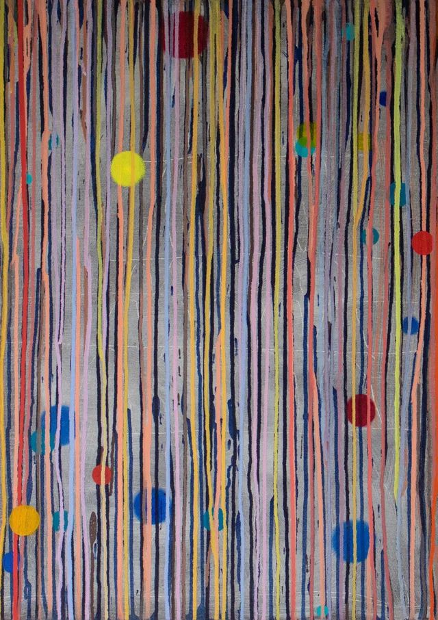 Schilderij van Günther Borst: “Druppelsporen” (xxiii)