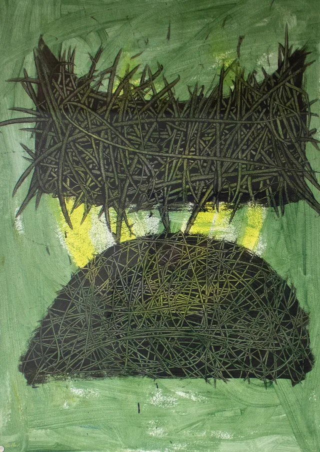 Schilderij van Günther Borst: “Hiëroglyphen” (iv)