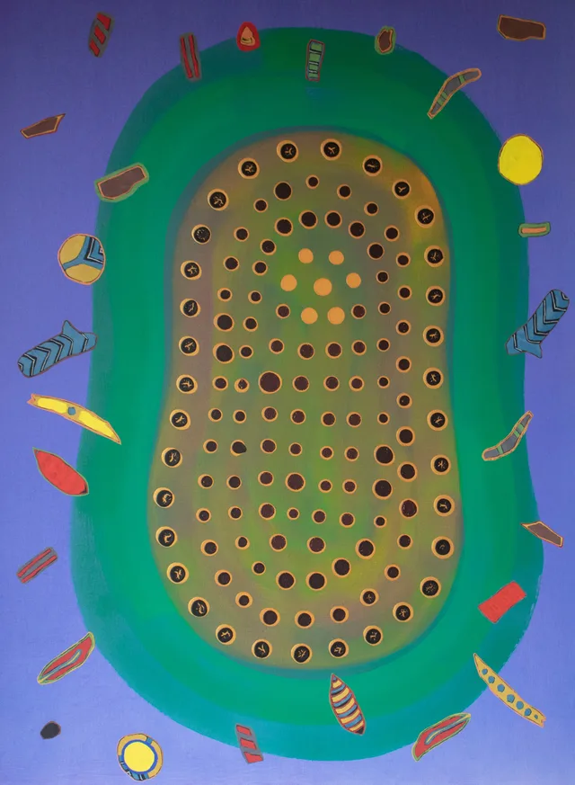 Schilderij van Günther Borst: Spiegel “Ad infinitum” (ix)