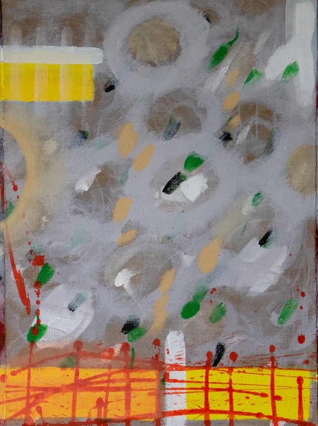 Schilderij van Günther Borst: “Cirkels en vlakken” (iv)