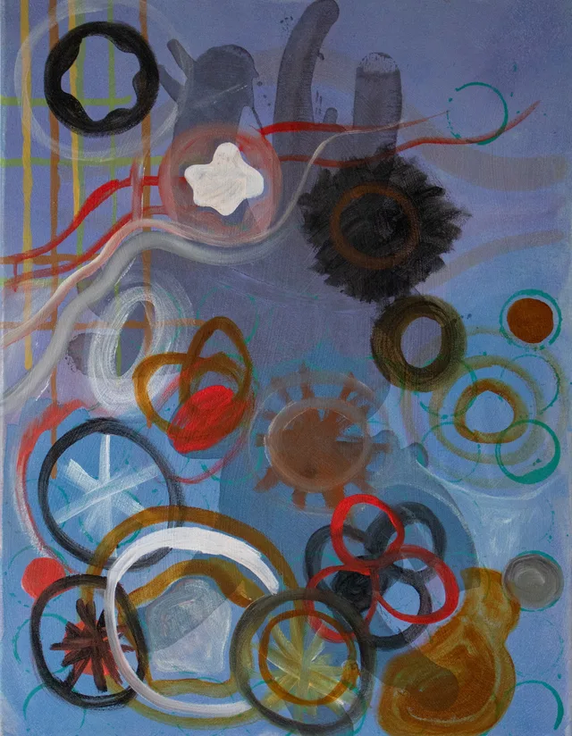 Schilderij van Günther Borst: “Studie” (ronde vormen)