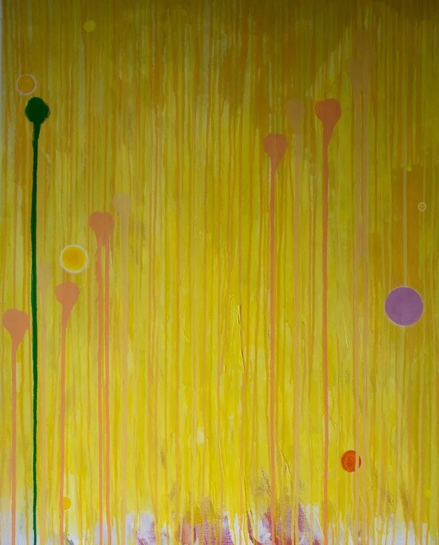 Schilderij van Günther Borst: “Druppelsporen” (vi)