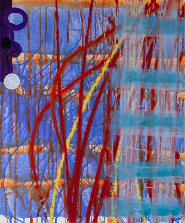 Schilderij van Günther Borst: “Druppelsporen” (xxvii) (stapeling)