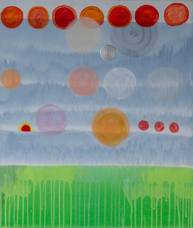 Schilderij van Günther Borst: “Cirkels en vlakken” (i)