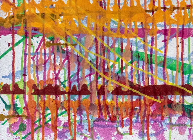 Schilderij van Günther Borst: “Druppelsporen” (vii)
