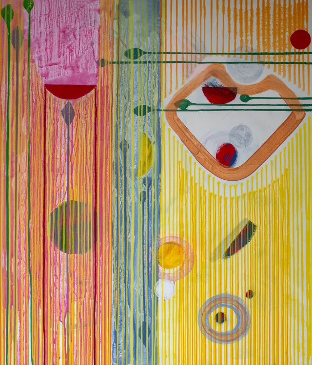 Schilderij van Günther Borst: “Druppelsporen” (iii)